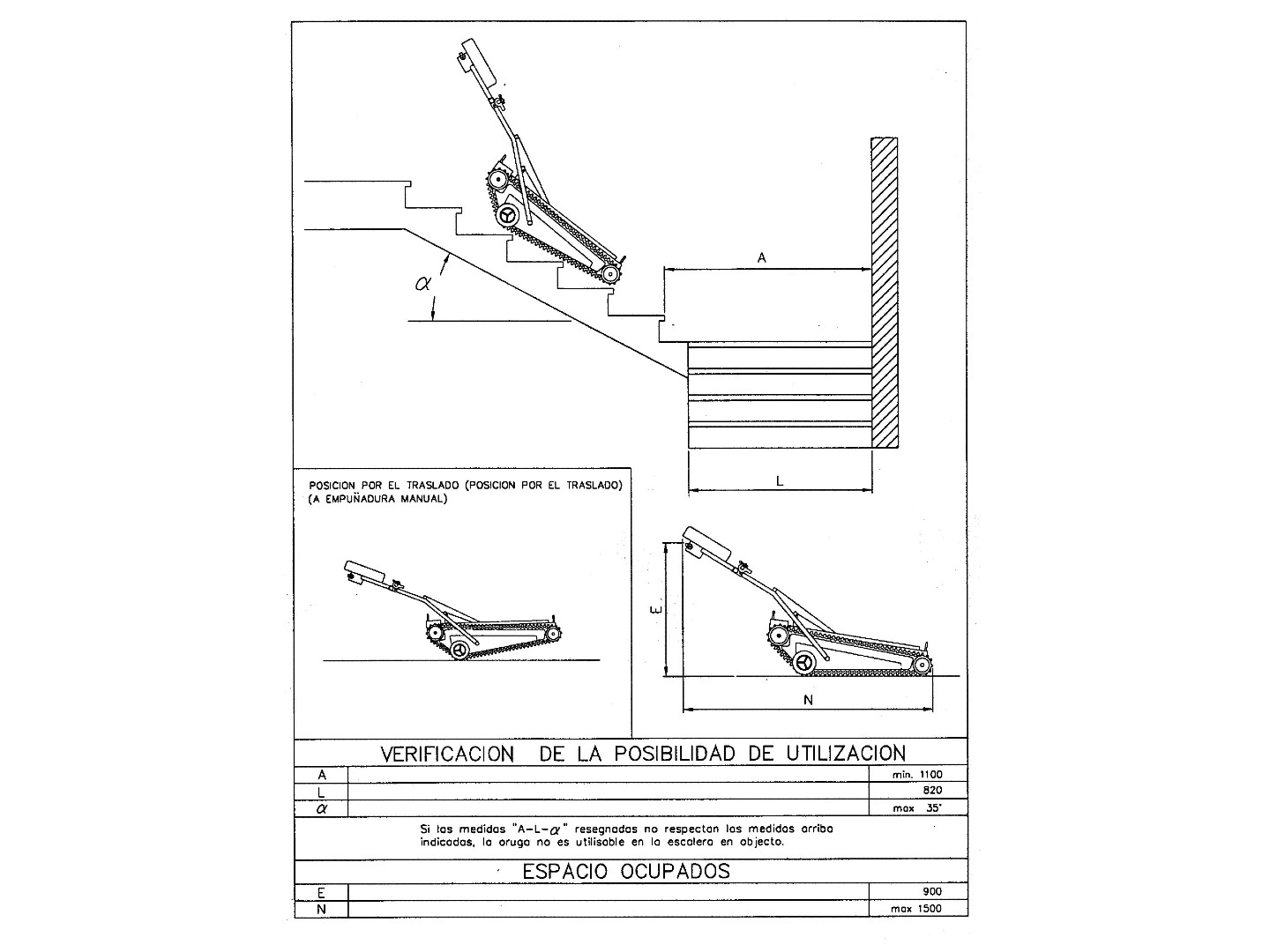 Salvaescaleras con orugas